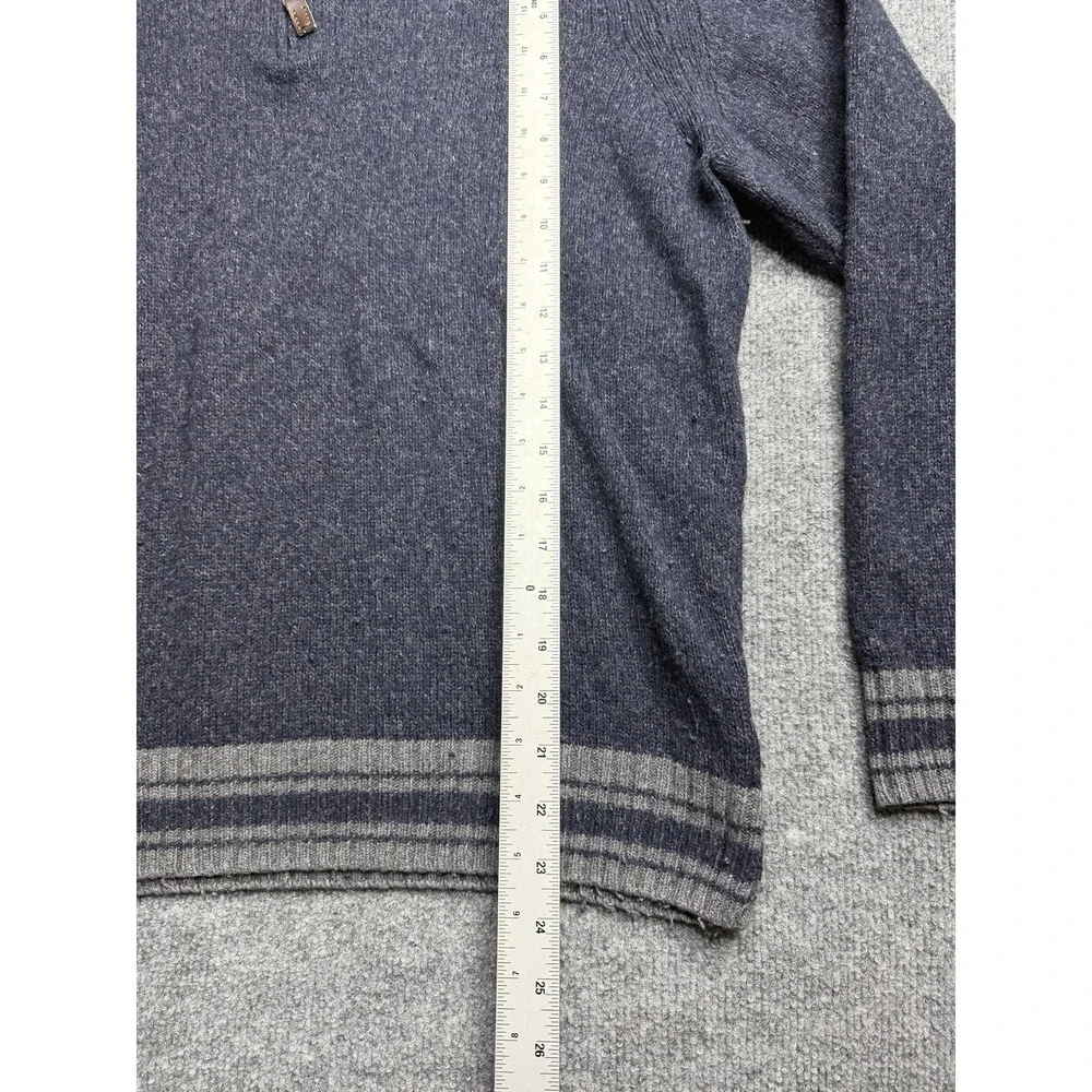 Daniele Blasi Sweater Mens Large Navy Blue Wool Blend 1/4 Zip Made In Italy